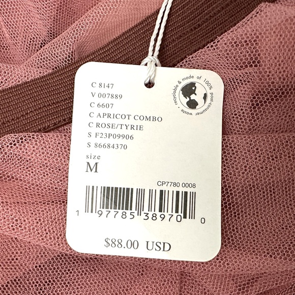 Free People FP One + Net Godet Half Slip Sheer Skirt in Apricot Combo - Picture 12 of 15